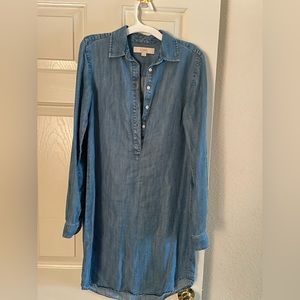 Denim long shirt dress